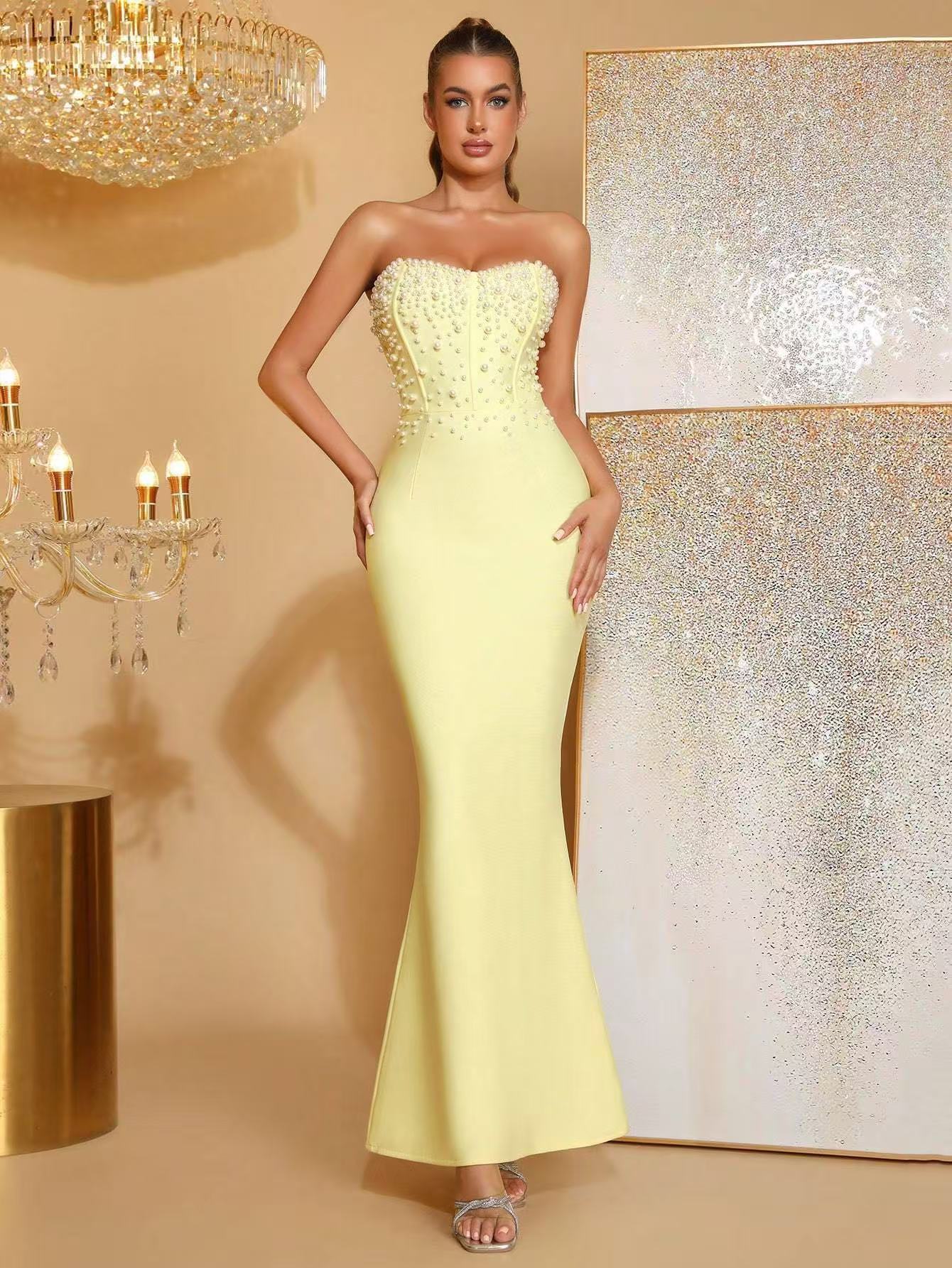 Hollow-Out Open Waist Sleeveless Bodycon Dress for Clubwear