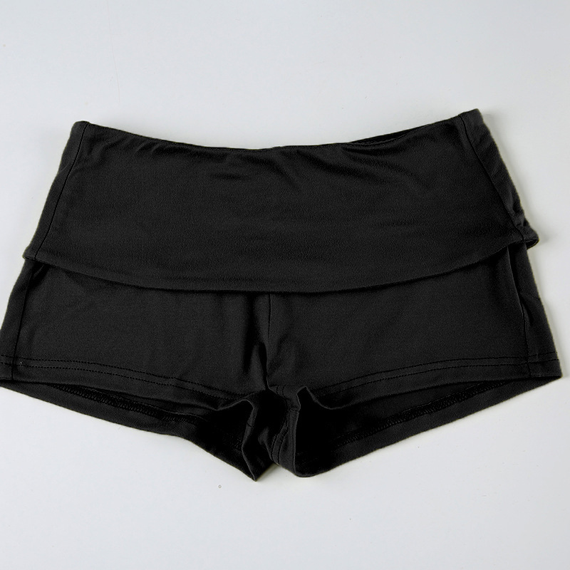 High-Waist Rolled Stretch Denim Shorts for Summer
