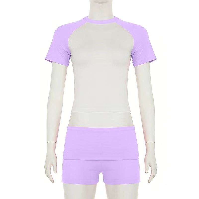 High-Waist Rolled Stretch Denim Shorts for Summer