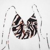 Women Halter Neck Tie Backless Cowl Neck Top & Shorts Two Piece Set