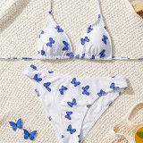 Women Print Triangle Lace-Up Sexy Holidays Two Piece Swimwear