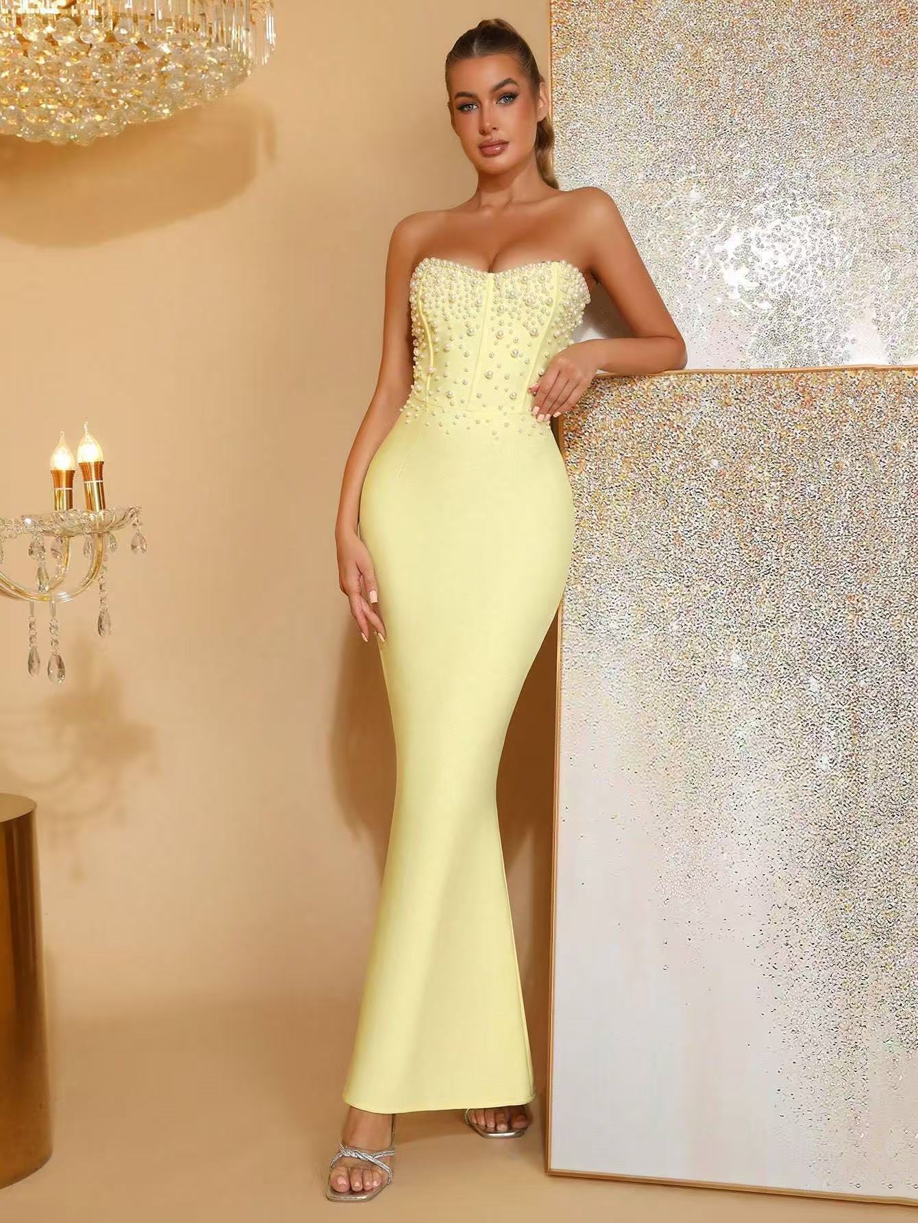 Hollow-Out Open Waist Sleeveless Bodycon Dress for Clubwear