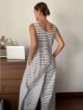 Women Summer Sexy Strapless Lace-Up Jumpsuit