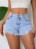 Women Ripped Elegant Denim Shorts