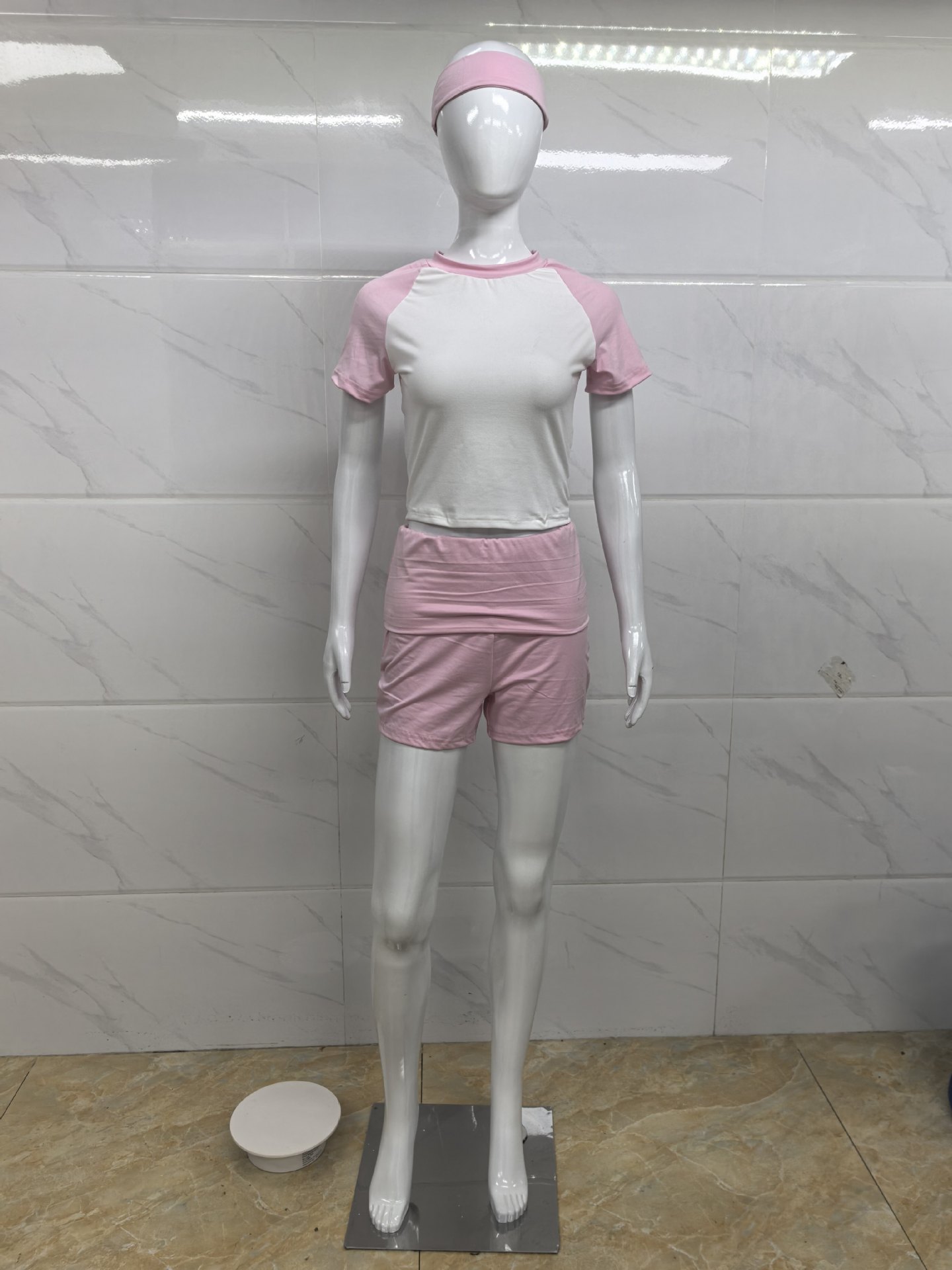 High-Waist Rolled Stretch Denim Shorts for Summer
