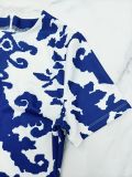 Women Elegant Print Short Sleeve Bodycon Dress