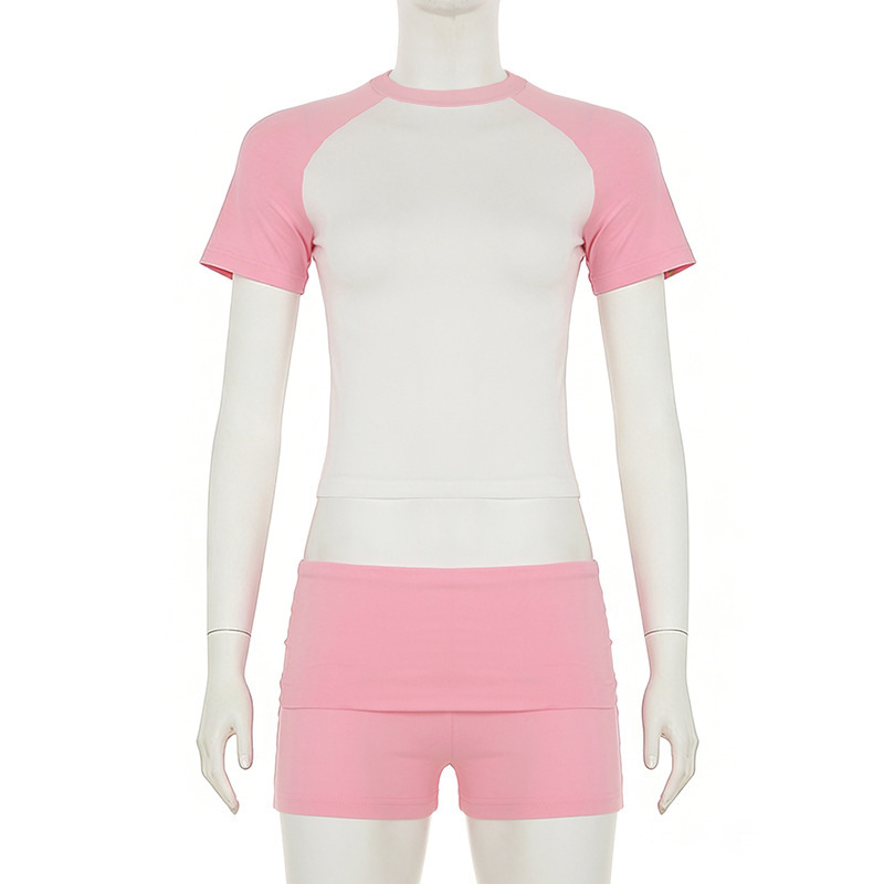 High-Waist Rolled Stretch Denim Shorts for Summer
