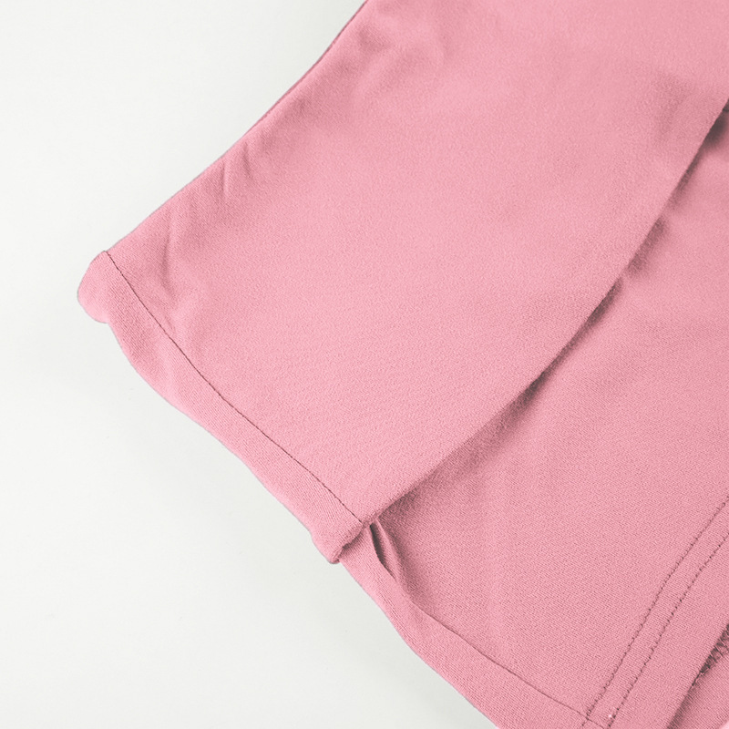 High-Waist Rolled Stretch Denim Shorts for Summer