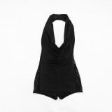 Women Sexy V-Neck Patchwork Lace Romper
