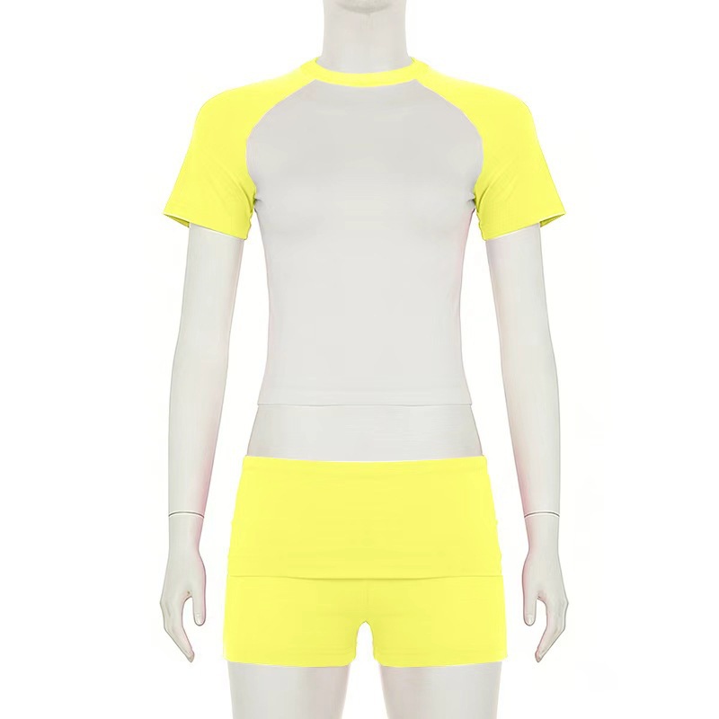 High-Waist Rolled Stretch Denim Shorts for Summer