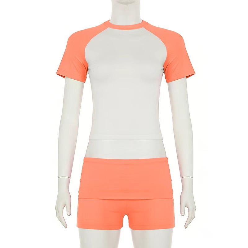High-Waist Rolled Stretch Denim Shorts for Summer