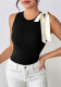 Summer Women's Sleeveless Color-Block Bow Slim Bodysuit