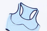 Spring Women's Low Back Top and High-Waist Color-Block Tight-Fitting Sport Pants Set