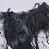 Summer Women's Fashion Street Style Ripped Fringe Casual Long Pants