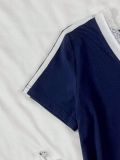 Summer Sport Printed Color-Block Lace Patchwork V-neck T-shirt