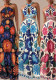 Summer Women's Printed Halter Neck Bohemian Long Dress