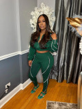 Women's Sport Two-Piece Casual Patchwork Long Sleeve Jacket and Pants Set