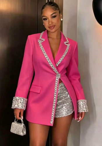 Women's Fashion Rhinestone Blazer Short Suit