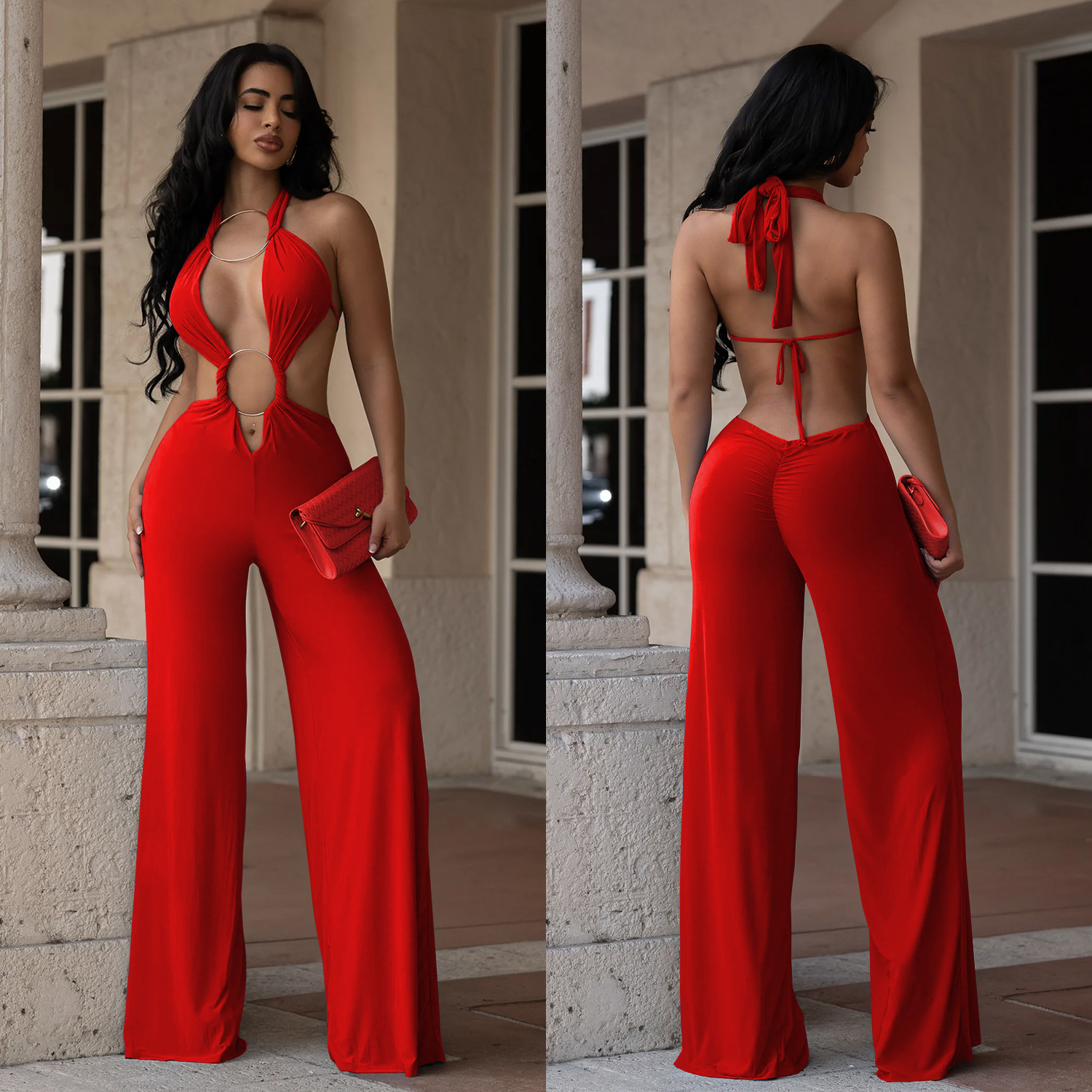 Polka Dot Jumpsuit for Spring Casual Wear