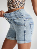 Women's High-Waist Denim Shorts