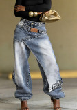 Spring Women's Layered Denim Pants