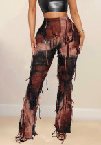 Summer Women's Fashion Street Style Ripped Fringe Casual Long Pants Summer Women's Fashion Street Style Ripped Fringe Casual Long Pants