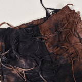 Summer Women's Fashion Street Style Ripped Fringe Casual Long Pants