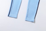 Spring Women's Low Back Top and High-Waist Color-Block Tight-Fitting Sport Pants Set