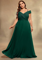Elegant Plus Size Women's Chiffon V-neck Strap Evening Dress Elegant Plus Size Women's Chiffon V-neck Strap Evening Dress