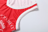 Spring Women's Casual Color-Block Halter Neck Top and High-Waist Butt Lift Shorts Set
