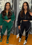 Women's Sport Two-Piece Casual Patchwork Long Sleeve Jacket and Pants Set