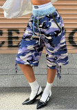 Women's Camouflage Denim Mid-length Shorts