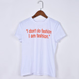 Summer Women's Fashion Slim-Fit Letter Print Casual T-shirt