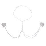 Women Heart Print Sexy Lingerie Multi-Layer Rhinestone Body Chain