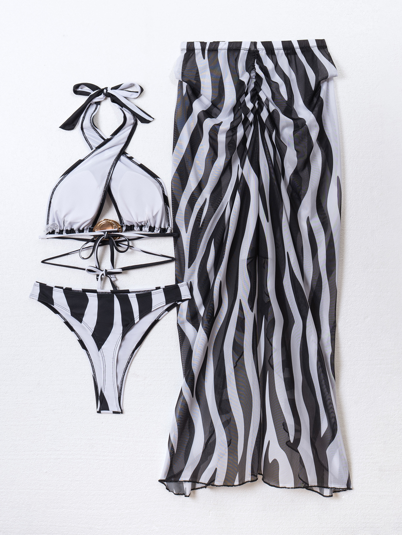 Lace-Up Bikini Swimsuit for Beach Holidays