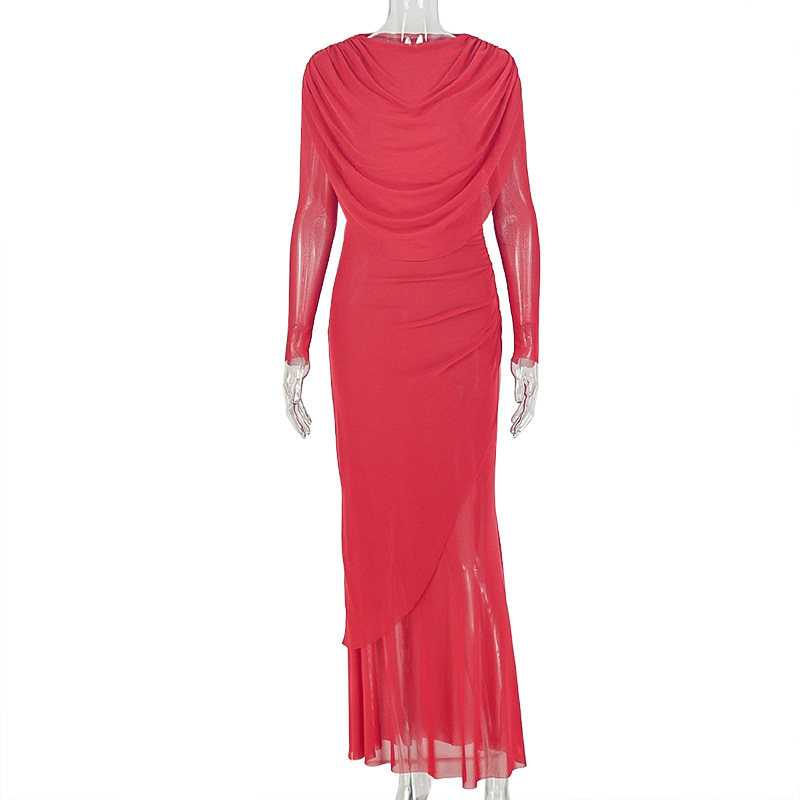 Turndown Collar Maxi Dress for Summer Casual Wear
