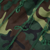 Spring/Summer Fashion Fringed Camouflage Mini Skirt