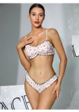 Women's Sweet Cherry Print Two-Piece Bikini Lingerie Set