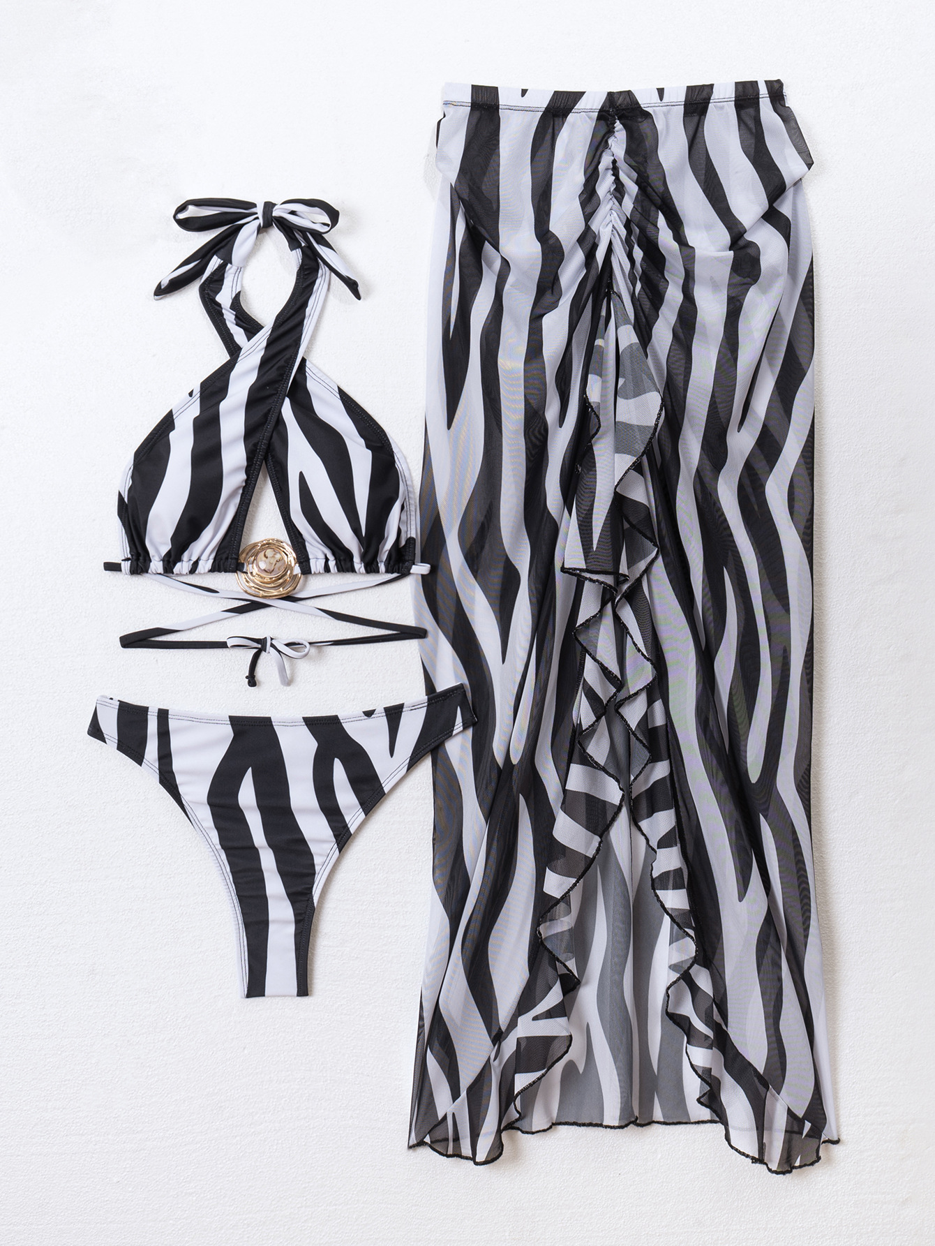 Lace-Up Bikini Swimsuit for Beach Holidays