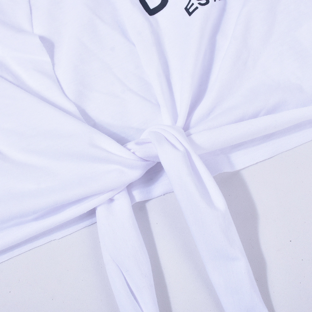 Slim-Fit Letter Print T-Shirt for Summer Casual Streetwear