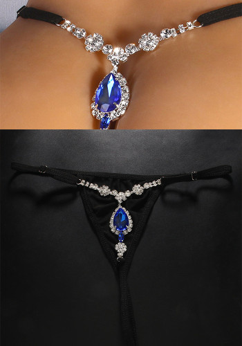 Women Rhinestone Underwear Sexy Bikini Body Chain Teardrop Shape Accessories Body Chain