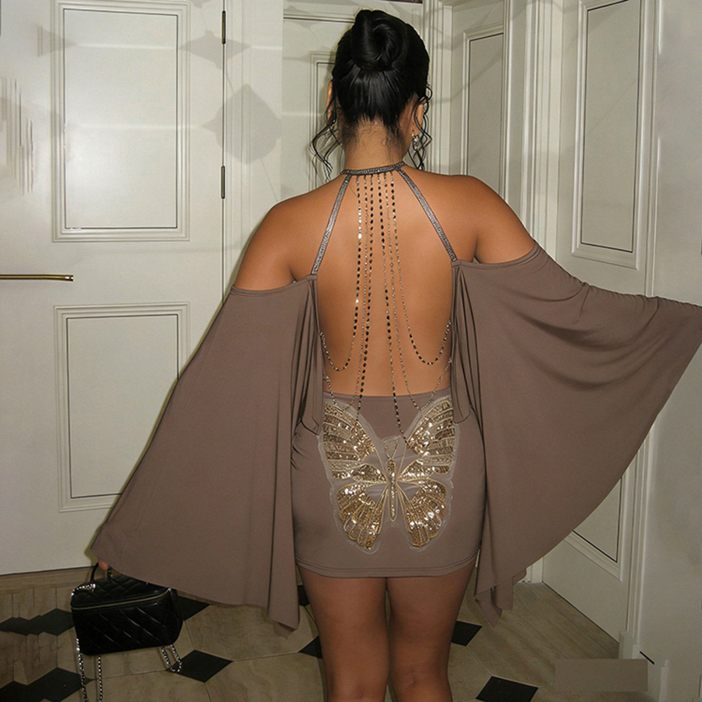 Hollow-Out Knitted Dress for Summer Casual Cover-Up