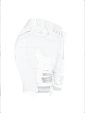 Women's Ripped Denim Elastic Waist Shorts