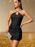 Women Sexy Backless Embroidered Camisole Dress