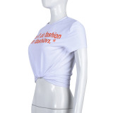 Summer Women's Fashion Slim-Fit Letter Print Casual T-shirt