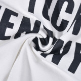 Women's Crop Letter Print Short Sleeve T-shirt