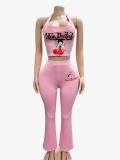 Women Print Tank Top Long Pants Two-Piece Set