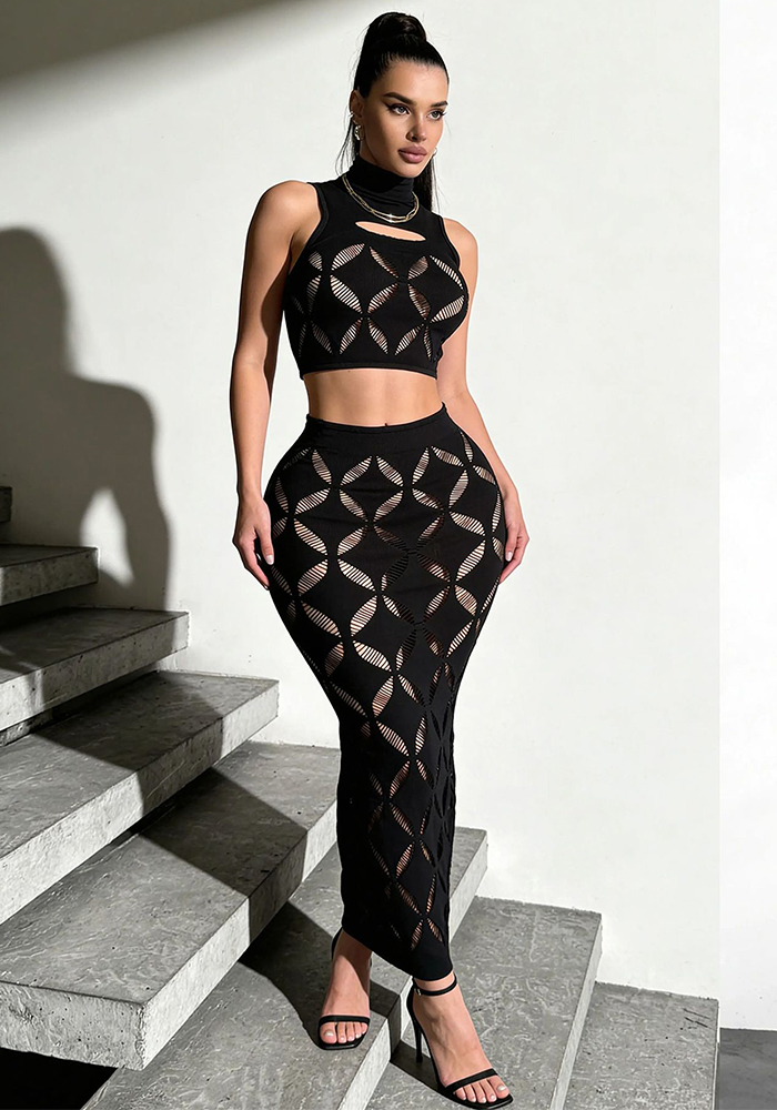 Backless Lace-Up Two-Piece Bikini Swimsuit for Beach Wear
