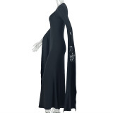 Women Off-Shoulder Long Sleeve Maxi Dress
