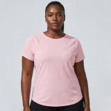 Women Spring/Summer Quick-Dry Yoga Short Sleeve Breathable Fitness Top Plus Size Slim F T-shirt